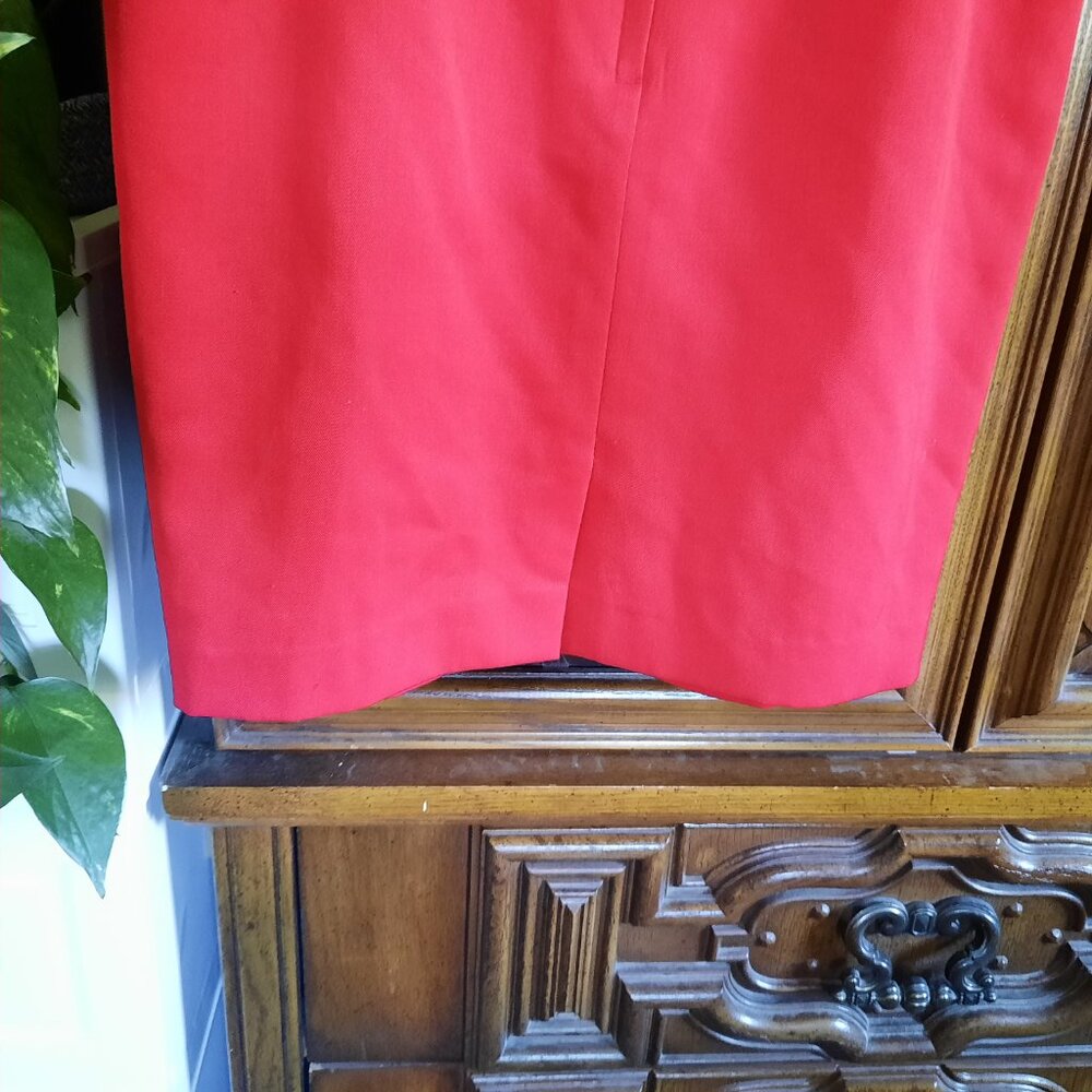 Vintage 90s Structured Shift Pencil Wool Skirt - Red, Size S - Picture 7 of 16